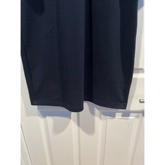 Talbots Navy Blue Gingham Trim Pique Polo Dress 3/4 Sleeve L