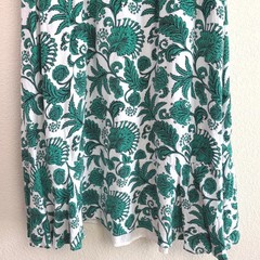Monroe & Main L Green Paisley Floral V-Neck High-Low Midi Dress Boho Summer