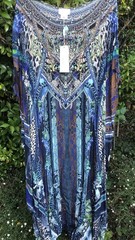 Camilla Long Silk RN Kaftan.” KOMODO QUEEN”.🟤🦎🔵🦎🟢🦎⚫️ New With Tags.