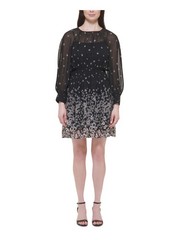 TOMMY HILFIGER Womens Black Slip Lining Pullover Bac Raglan Sleeve Dress 6