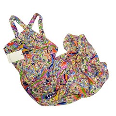 Boho Hale Bob Multi Color Paisley Floral Halter Ruched Maxi Dress NWT FLAW