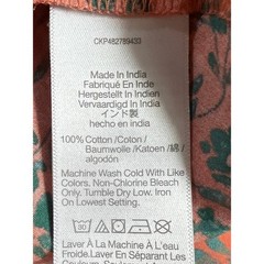 Madewell Womens Size 10 Twist-Front Midi Day Dress Floral Print Orange Green