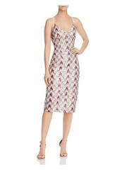 BLACK HALO Womens Ivory Spaghetti Strap Below The Knee Cocktail Body Con Dress 6