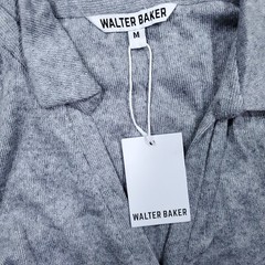 Walter Baker Rhonda Sheath Button Front Knitted Mini Sweater Dress Medium Gray