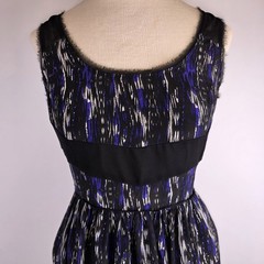 Anthropologie Silence + Noise Silk Dress 2 Black Iris Blue Keyhole Open Back