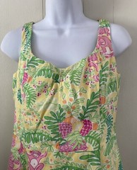 Lilly Pulitzer Miranda Monkey Lemon Sorbet Sheath Dress Sz 4 Jungle Animals EUC