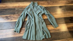 Zara Green Collared Long Sleeve Solid Wrap Shirt Dress Short S Pocket Zipper