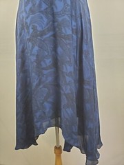 Derek LAM Womens 0 Midi Dress 100% Silk Blue DESIGNER Criss Cross Straps XS
