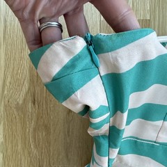 Francesca&rsquo;s Annabella Small Strapless Striped A-Line Dress Green Tan Cocktail S