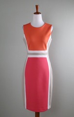 CALVIN KLEIN $128 Neoprene Scuba Stretch Colorblock Sheath Dress Size 4