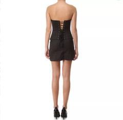 Women Satin Overbust Sexy Striped Corset Set with Mini Skirt Bustier Bodyshaper