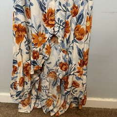 Abel The Label Womens Dress Small Ocean Breeze Floral Off Shoulder Maxi Hi Low