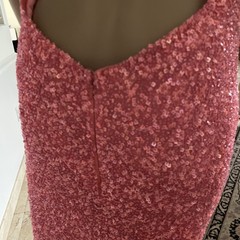 Scala Rose Silk Sexy Sequence Open Back Halter Neck Formal Evening Gown SZ L