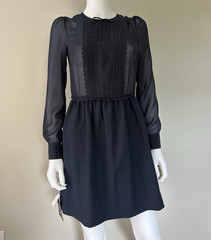 RED Valentino Navy Blue Sheer Long Sleeve Mini Dress IT 38 US 2 NWT Net-A-Porter