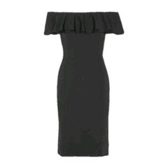 POLO RALPH LAUREN Off-shoulder Little Black Dress UK 8 US 6 EU 36
