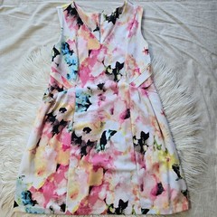 WORTHINGTON Women’s Size 18W Multicolor Stretch Zip Sleeveless A-line Dress