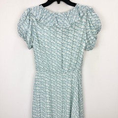 Solid & Striped The Calais Ruffled Horse Printed Crepe Midi Dress Viscose XS NWT