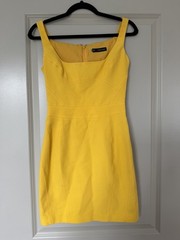Dsquared2 Yellow Bodycon Mini Dress Size 38 or US 2 Sleeveless Going Out