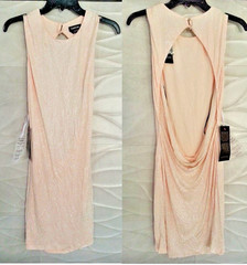 $159 NWT Bebe light Coral Overall Studded Open Back Sexy top dress L Large