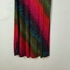 Jostar Maxi Dress Maximalist Animal Print Slinky Stretch Travel Boho Women XL