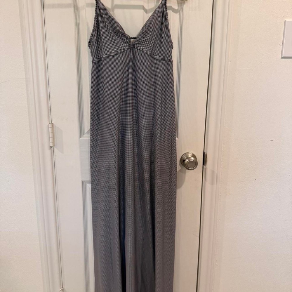 Draper James Blue Gingham Sleeveless Maxi Dress, Size Medium