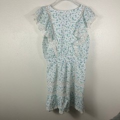 LoveShackFancy Roberta Floral Ruffle Mini Dress Bonnet Blue Small Coquette