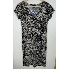 Apostrophe Women&rsquo;s Size Medium M Black And Brown Dress Short Sleeves