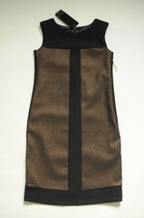 WAGGON PARIS Cooper metalized front shift dress M / 10