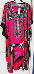 NWT 2X 3X SANTE KAFTAN CAFTAN HOUSE DRESS SHADES OF PINK GRAY BLACK &WHITE #HJ