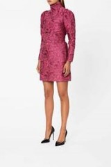 NEW $700 Scanlan Theodore Phoenix Weave Fushia Silk desingner mini dress US 2