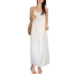 Flattering Silhouette Lazy Style Pleated Suspender Dress Inner Wear Essential
