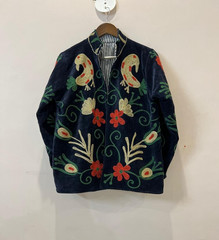 Handmade Velvet Jacket Robe, Reversible Cotton Boho Jacket, Indian Block Print