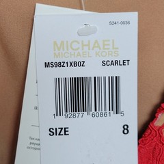 Michael Kors Scarlet Red Floral Appliqué Lace Dress Size 8 NWT Retail $350