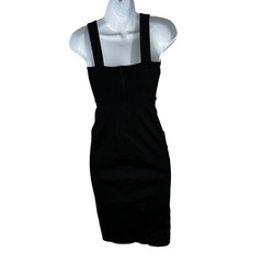 Lulus Dress XS Black Bodycon Mini Scalloped V Neck Sleeveless Party