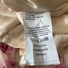 S Betro Mini Bodycon Dress Womens Size L Pink Floral Lined Straps Stretch Ruched