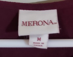 MERONA WOMEN&rsquo;S SHORT SLEEVE MAROON DRESS Size M Pullover/Machine Washable