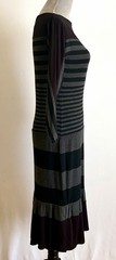 Bailey 44 Anthropologie Black/Gray Stripe Boat Neck/Off Shoulder Sz M Curvy!
