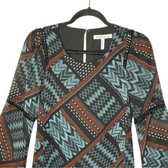 NWOT BCBGeneration Boho Chic Aztec Print Mini Dress Crochet Detail, Small