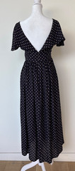 Christy Dawn Black Polka Dot Midi Dress Cottagecore Sz S