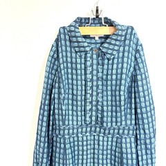 Tory Burch Kim Dress Women’s Size 8 Deep Sea Blue Runway Style–Damaged–See Descr