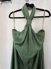 Betsy & Adam Green Halter Gown Draped Neck Formal Evening Dress Women&rsquo;s 14