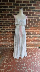Handmade Floral Maxi Dress-Cottagecore-Ribbon Straps-Ruffle Sundress -One Size