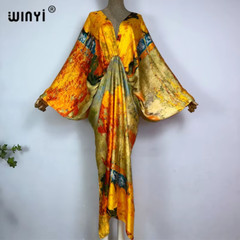 Sexy Bech High-Quality Hand-Rolled Feel Silk Rayon Fashion Print 2021 Maxi Wome