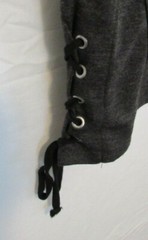 Bobeau Gray Laced Sides V Neck Knee Length Dress Size Small EUC