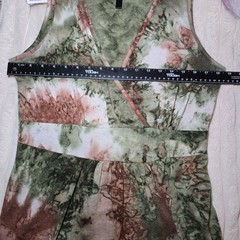 Woosea Green And Brown Maxi Dress XL V-neckline Cottage Bohemian Earthy