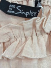 Pre-Owned Simplee Tan Size Medium Short Sleeve Knee Length Open Shoulder Dress