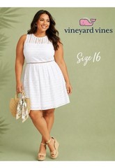 Vineyard Vines White Eyelet Fit And Flare Mini Dress Size 16