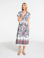 Talbots Women&rsquo;s Modern Poplin Midi Dress – Jubilant Paisley – Size 2P