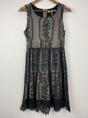 Blu Pepper size Small Women’s Black Floral Lace Sleeveless Dress NWT