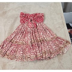 Free People FP One One Night In Bali Mini Dress Strapless Women XS Red Frayed